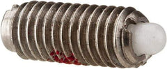 Gibraltar - 10-32, 0.468" Thread Length, 0.065" Plunger Projection, Stainless Steel Threaded Spring Plunger - 0.093" Max Plunger Diam, 0.468" Plunger Length, 0.75 Lb Init End Force, 2.5 Lb Final End Force - Benchmark Tooling