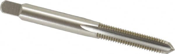 OSG - 1/4-28 UNF 4 Flute Bright Finish High Speed Steel Straight Flute Standard Hand Tap - Plug, Right Hand Thread, 2-1/2" OAL, 1" Thread Length, H1 Limit, Oversize - Exact Industrial Supply