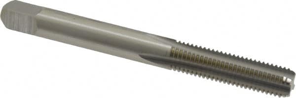 OSG - 1/4-28 UNF 4 Flute Bright Finish High Speed Steel Straight Flute Standard Hand Tap - Bottoming, Right Hand Thread, 2-1/2" OAL, 1" Thread Length, H1 Limit, Oversize - Exact Industrial Supply