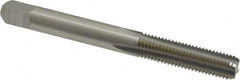 OSG - 1/4-28 UNF 4 Flute Bright Finish High Speed Steel Straight Flute Standard Hand Tap - Bottoming, Right Hand Thread, 2-1/2" OAL, 1" Thread Length, H1 Limit, Oversize - Exact Industrial Supply