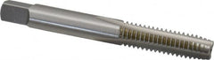 OSG - 5/16-18 UNC 3 Flute Bright Finish High Speed Steel Straight Flute Standard Hand Tap - Plug, Right Hand Thread, 2-23/32" OAL, 1-1/8" Thread Length, H1 Limit, Oversize - Exact Industrial Supply
