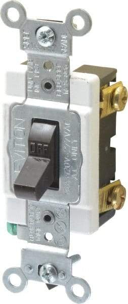 Leviton - 1 Pole, 120 to 277 VAC, 15 Amp, Commercial Grade, Toggle, Wall and Dimmer Light Switch - 1.31 Inch Wide x 4.06 Inch High - Benchmark Tooling