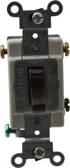 Leviton - 3 Pole, 120 to 277 VAC, 15 Amp, Commercial Grade, Toggle, Wall and Dimmer Light Switch - 1.31 Inch Wide x 4.06 Inch High - Benchmark Tooling