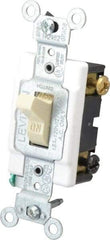 Leviton - 1 Pole, 120 to 277 VAC, 15 Amp, Commercial Grade, Toggle, Wall and Dimmer Light Switch - 1.31 Inch Wide x 4.06 Inch High - Benchmark Tooling