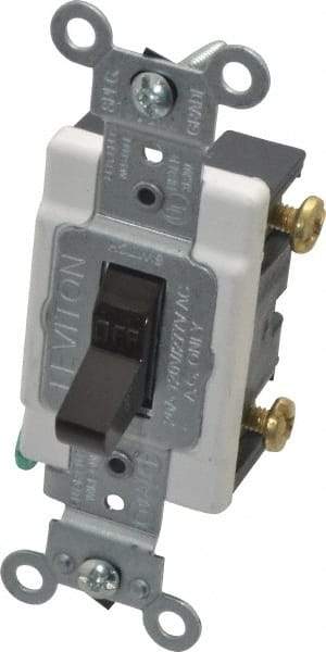 Leviton - 1 Pole, 120 to 277 VAC, 20 Amp, Commercial Grade, Toggle, Wall and Dimmer Light Switch - 1.31 Inch Wide x 4.06 Inch High - Benchmark Tooling