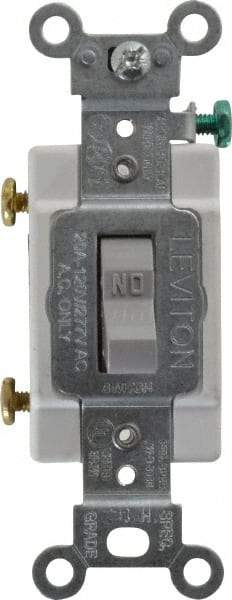 Leviton - 1 Pole, 120 to 277 VAC, 20 Amp, Commercial Grade, Toggle, Wall and Dimmer Light Switch - 1.31 Inch Wide x 4.06 Inch High - Benchmark Tooling