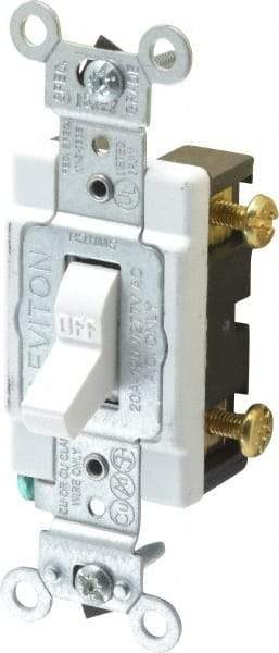 Leviton - 1 Pole, 120 to 277 VAC, 20 Amp, Commercial Grade, Toggle, Wall and Dimmer Light Switch - 1.31 Inch Wide x 4.06 Inch High - Benchmark Tooling