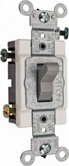 Leviton - 3 Pole, 120 to 277 VAC, 15 Amp, Commercial Grade, Toggle, Wall and Dimmer Light Switch - 1.31 Inch Wide x 4.06 Inch High - Benchmark Tooling