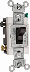 Leviton - 3 Pole, 120 to 277 VAC, 20 Amp, Commercial Grade, Toggle, Wall and Dimmer Light Switch - 1.31 Inch Wide x 4.06 Inch High - Benchmark Tooling