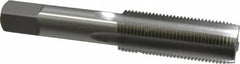 OSG - 3/4-16 UNF 4 Flute Bright Finish High Speed Steel Straight Flute Standard Hand Tap - Plug, Right Hand Thread, 4-1/4" OAL, 2" Thread Length, H1 Limit, Oversize - Exact Industrial Supply