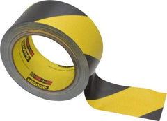 3M - Black & Yellow Striped Vinyl Tape - 2" Wide x 108' Long x 5.4 mil Thick, General Traffic - Benchmark Tooling