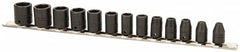 Proto - 13 Piece 1/4" Drive Impact Socket Set - 6 Points, 4mm to 10mm Range, Metric Measurement Standard - Benchmark Tooling