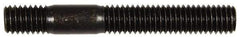 Dorman - 7/16-20 Long Thread, 7/16-14 Short Thread, 3-1/4" OAL Unequal Double Threaded Stud - Steel, Black Oxide Finish, 1-7/8" Long Thread Length, 5/8" Short Thread Length - Benchmark Tooling