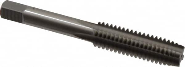 OSG - 7/16-14 UNC 4 Flute Bright Finish High Speed Steel Straight Flute Standard Hand Tap - Plug, Right Hand Thread, 3-5/32" OAL, 1-7/16" Thread Length, H2 Limit, Oversize - Exact Industrial Supply