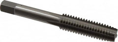 OSG - 7/16-14 UNC 4 Flute Bright Finish High Speed Steel Straight Flute Standard Hand Tap - Plug, Right Hand Thread, 3-5/32" OAL, 1-7/16" Thread Length, H2 Limit, Oversize - Exact Industrial Supply