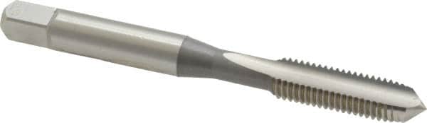 OSG - 1/4-28 UNF 3B 2 Flute Bright Finish High Speed Steel Straight Flute Standard Hand Tap - Plug, Right Hand Thread, 2-1/2" OAL, 1" Thread Length, H3 Limit, Oversize - Exact Industrial Supply