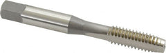 OSG - 5/16-18 UNC 3B 2 Flute Bright Finish High Speed Steel Straight Flute Standard Hand Tap - Plug, Right Hand Thread, 2-23/32" OAL, 1-1/8" Thread Length, H3 Limit, Oversize - Exact Industrial Supply