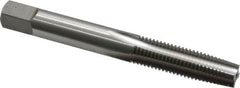 OSG - 5/16-24 UNF 3B 4 Flute Bright Finish High Speed Steel Straight Flute Standard Hand Tap - Taper, Right Hand Thread, 2-23/32" OAL, 1-1/8" Thread Length, H3 Limit, Oversize - Exact Industrial Supply