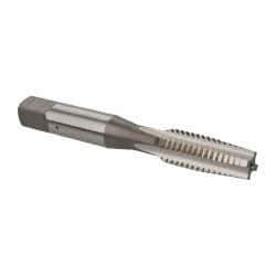 OSG - 3/8-16 UNC 3B 4 Flute Bright Finish High Speed Steel Straight Flute Standard Hand Tap - Taper, Right Hand Thread, 2-15/16" OAL, 1-1/4" Thread Length, H3 Limit, Oversize - Exact Industrial Supply