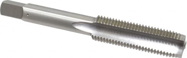 OSG - 7/16-20 UNF 3 Flute Bright Finish High Speed Steel Straight Flute Standard Hand Tap - Plug, Right Hand Thread, 3-5/32" OAL, 1-7/16" Thread Length, H3 Limit, Oversize - Exact Industrial Supply