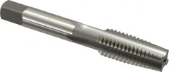 OSG - 9/16-12 UNC 4 Flute Bright Finish High Speed Steel Straight Flute Standard Hand Tap - Taper, Right Hand Thread, 3-19/32" OAL, 1-21/32" Thread Length, H3 Limit, Oversize - Exact Industrial Supply