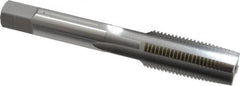OSG - 9/16-18 UNF 4 Flute Bright Finish High Speed Steel Straight Flute Standard Hand Tap - Taper, Right Hand Thread, 3-19/32" OAL, 1-21/32" Thread Length, H3 Limit, Oversize - Exact Industrial Supply