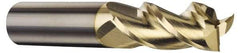 Accupro - 3 Flute Solid Carbide Roughing & Finishing Square End Mill - ZrN Finish, Straight Shank, 37° Helix, Centercutting - Benchmark Tooling