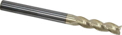 Accupro - 5/16", 1-1/4" LOC, 5/16" Shank Diam, 3-1/2" OAL, 3 Flute, Solid Carbide Square End Mill - Single End, ZrN Finish, Spiral Flute, 37° Helix, Centercutting, Right Hand Cut, Right Hand Flute - Benchmark Tooling