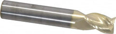 Accupro - 1/2", 3/4" LOC, 1/2" Shank Diam, 3" OAL, 3 Flute, Solid Carbide Square End Mill - Single End, ZrN Finish, Spiral Flute, 37° Helix, Centercutting, Right Hand Cut, Right Hand Flute - Benchmark Tooling