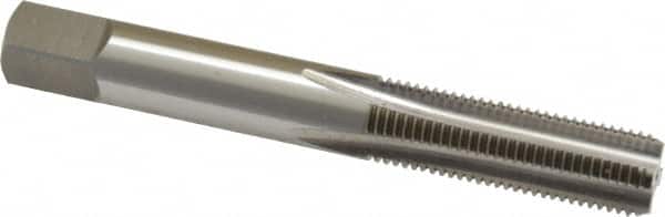 OSG - 3/8-24 UNF 2B 4 Flute Bright Finish High Speed Steel Straight Flute Standard Hand Tap - Bottoming, Right Hand Thread, 2-15/16" OAL, 1-1/4" Thread Length, H4 Limit, Oversize - Exact Industrial Supply