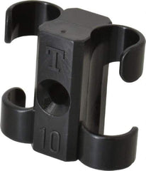 Midwest Control - 3/8 to 1/2 Hose OD, Multitube Holder - Black, 2 Slots, 1.1" OAL, 0.16" Mounting Hole, For Use With Tubes, Wires, Hose & Pipe - Benchmark Tooling