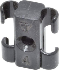 Midwest Control - 5/32 to 1/4 Hose OD, Multitube Holder - Black, 2 Slots, 0.7" OAL, 0.12" Mounting Hole, For Use With Tubes, Wires, Hose & Pipe - Benchmark Tooling