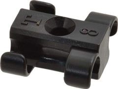 Midwest Control - 5/16 to 3/8 Hose OD, Multitube Holder - Black, 2 Slots, 0.96" OAL, 0.16" Mounting Hole, For Use With Tubes, Wires, Hose & Pipe - Benchmark Tooling