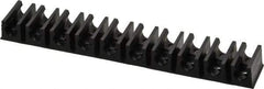 Midwest Control - 1/4 Hose OD, Multitube Holder - Black, 10 Slots, 4" OAL, 1/8" Mounting Hole, For Use With Plastic Tubing, Hose & Wire - Benchmark Tooling