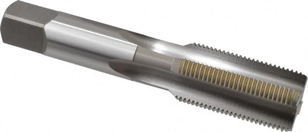 OSG - 1-14 UNS 3B 4 Flute Bright Finish High Speed Steel Straight Flute Standard Hand Tap - Bottoming, Right Hand Thread, 5-1/8" OAL, 2-1/2" Thread Length, H4 Limit, Oversize - Exact Industrial Supply