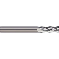 Square End Mill: 3/32'' Dia, 3/8'' LOC, 1/8'' Shank Dia, 1-1/2'' OAL, 4 Flutes, Solid Carbide Single End, Uncoated, 30 ° Helix, Centercutting, RH Cut, RH Flute