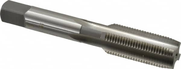 OSG - 5/8-18 UNF 2B 4 Flute Bright Finish High Speed Steel Straight Flute Standard Hand Tap - Plug, Right Hand Thread, 3-13/16" OAL, 1-13/16" Thread Length, H5 Limit, Oversize - Exact Industrial Supply