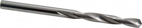SGS - #5 118° Solid Carbide Jobber Drill - Bright Finish, Right Hand Cut, Spiral Flute, Straight Shank, 3" OAL, Faceted Point - Benchmark Tooling