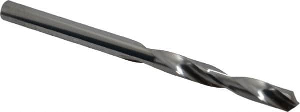 SGS - #6 118° Solid Carbide Jobber Drill - Bright Finish, Right Hand Cut, Spiral Flute, Straight Shank, 3" OAL, Faceted Point - Benchmark Tooling