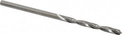 SGS - #45 118° Solid Carbide Jobber Drill - Bright Finish, Right Hand Cut, Spiral Flute, Straight Shank, 1-3/4" OAL, Faceted Point - Benchmark Tooling