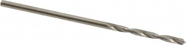 SGS - #53 118° Solid Carbide Jobber Drill - Bright Finish, Right Hand Cut, Spiral Flute, Straight Shank, 1-1/2" OAL, Faceted Point - Benchmark Tooling