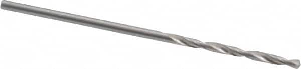 SGS - #55 118° Solid Carbide Jobber Drill - Bright Finish, Right Hand Cut, Spiral Flute, Straight Shank, 1-1/2" OAL, Faceted Point - Benchmark Tooling