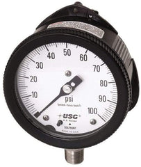 Ametek - 6" Dial, 1/2 Thread, 0-300 Scale Range, Pressure Gauge - Lower Back Connection Mount, Accurate to 0.5% of Scale - Benchmark Tooling