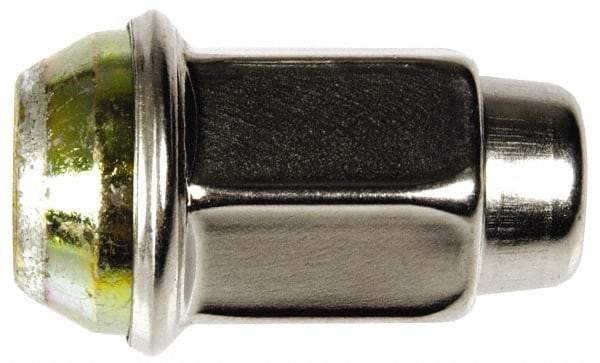 Dorman - 1/2-20 Stainless Finish Capped Wheel Nut - 3/4" Hex, 1-5/8" OAL, 60° Seat Angle - Benchmark Tooling