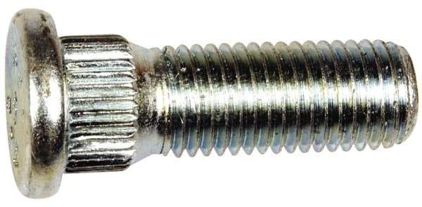 Dorman - M12-1.5 Serrated Bolt Wheel Stud - 14.35mm Knurl, 37.5mm OAL, 7mm Shoulder Length - Benchmark Tooling