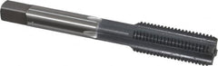 OSG - 7/16-20 UNF 4 Flute elektraLUBE Finish High Speed Steel Straight Flute Standard Hand Tap - Bottoming, Right Hand Thread, 3-5/32" OAL, 1-7/16" Thread Length, H3 Limit - Exact Industrial Supply