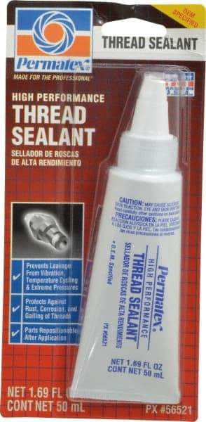 Permatex - 50 mL Tube, White, Paste High Strength Threadlocker - Series 565 - Benchmark Tooling