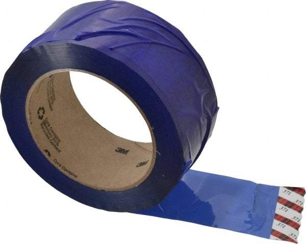 3M - 2" x 110 Yd Blue Rubber Adhesive Sealing Tape - Polypropylene Film Backing, 1.9 mil Thick, 44 Lb Tensile Strength, Series 371 - Benchmark Tooling