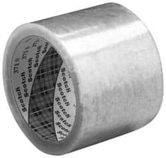 3M - 2" x 55 Yd Clear Rubber Adhesive Sealing Tape - Polypropylene Film Backing, 1.9 mil Thick - Benchmark Tooling