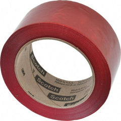 3M - 2" x 110 Yd Red Rubber Adhesive Sealing Tape - Polypropylene Film Backing, 1.9 mil Thick, 44 Lb Tensile Strength, Series 371 - Benchmark Tooling